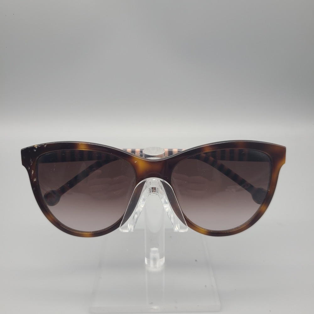 Carolina Herrera SHE892K Tortoise Pink Striped Cat Eye Sunglasses 56-17-140
